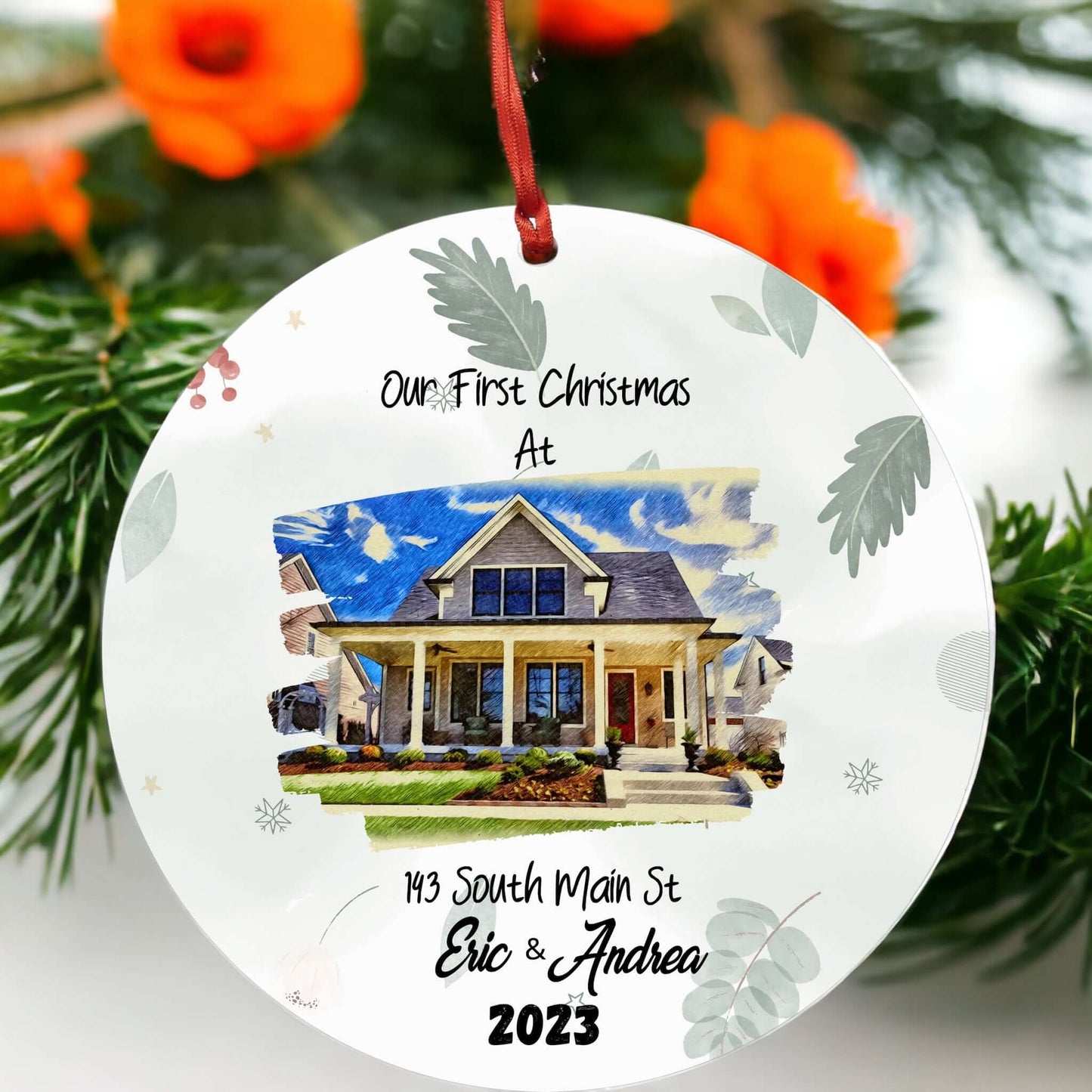 Personalized Our First Christmas at Our New Home Ornament, New Home Ornament, Personalized New Home Christmas Ornament