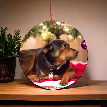 Custom Pet Photo Ornament, Personalized Dog and Cat Keepsake for Your Christmas Tree