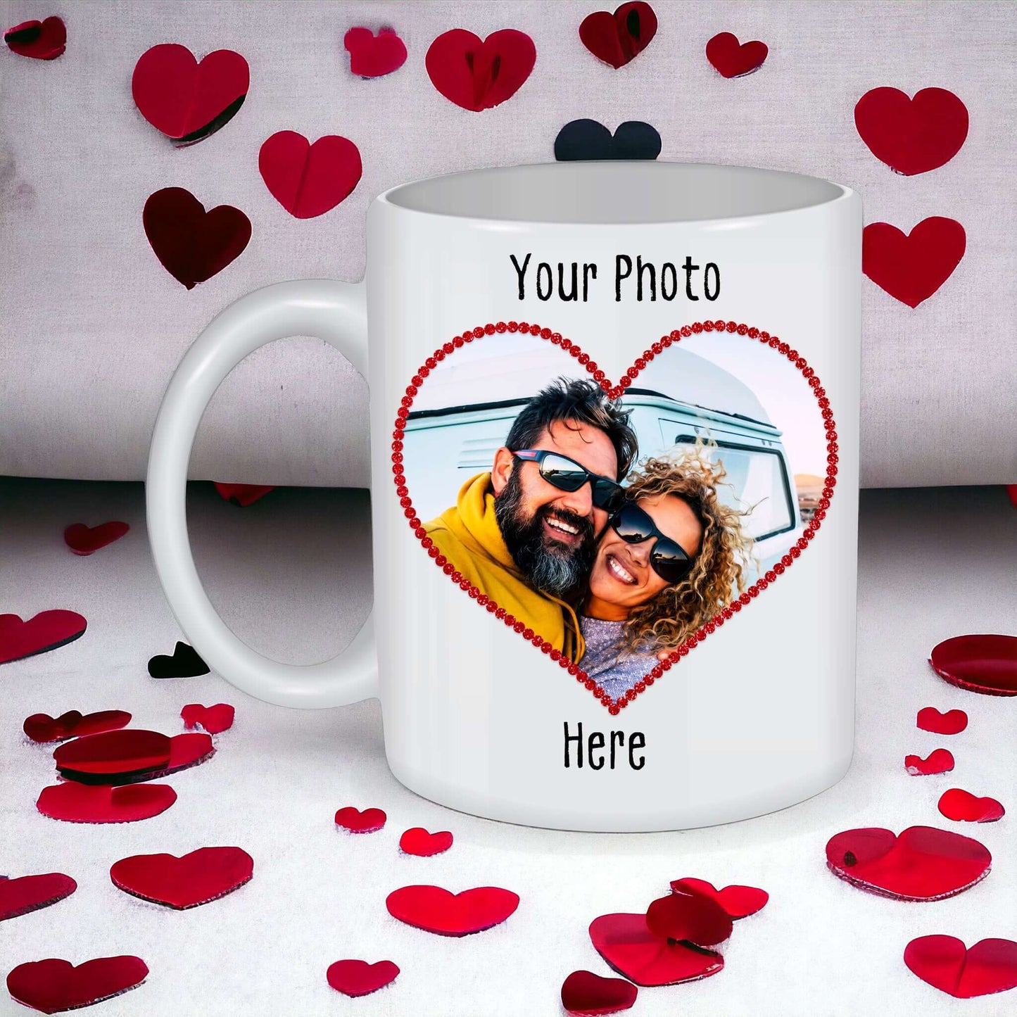 Personalized Photo And Message Heart Coffee Mug
