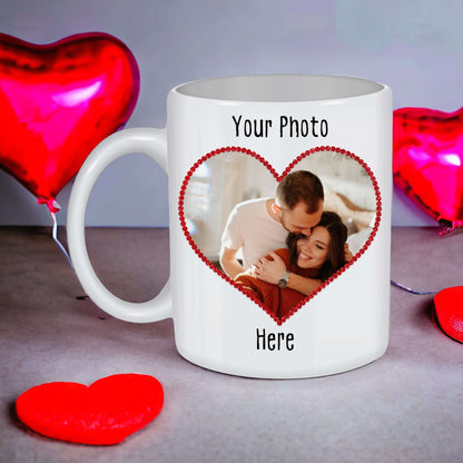 Personalized Photo And Message Heart Coffee Mug