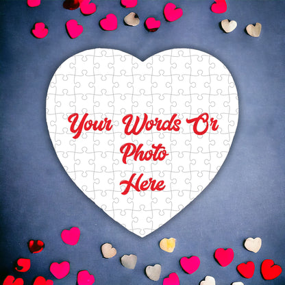 Custom Photo Or Message Heart Puzzle Gift