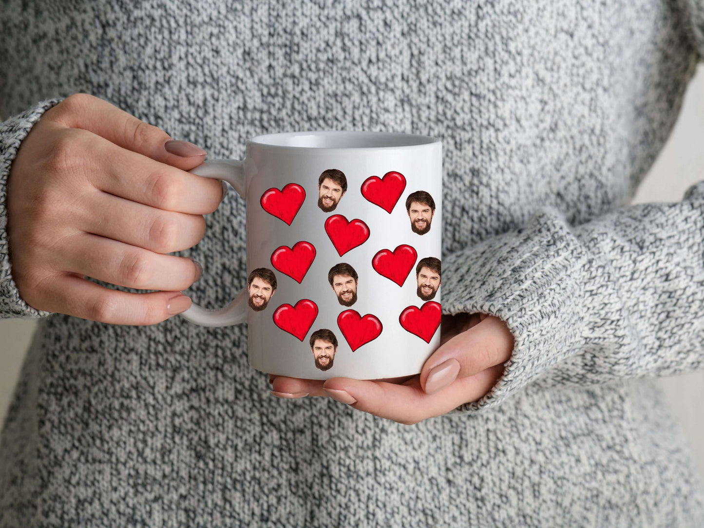 Personalized Photo Coffee Mug | Heart And Photo Mug | Custom Anniversary Gift | Valentine's Day | Unique Ceramic Cup with Pic