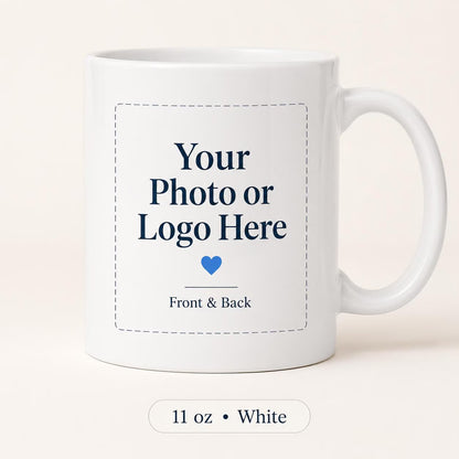 Custom Photo Coffee Mug Gift For Him Her Couples Office Mugs, Company Coffee Cups, Business Mugs