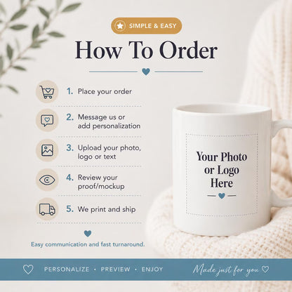 Custom Photo Coffee Mug Gift For Him Her Couples Office Mugs, Company Coffee Cups, Business Mugs
