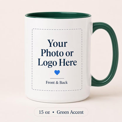 Custom Photo Coffee Mug Gift For Him Her Couples Office Mugs, Company Coffee Cups, Business Mugs