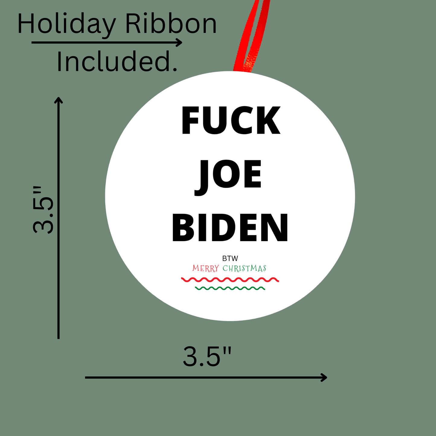 Fuck Joe Biden Christmas Ornament FJB 9