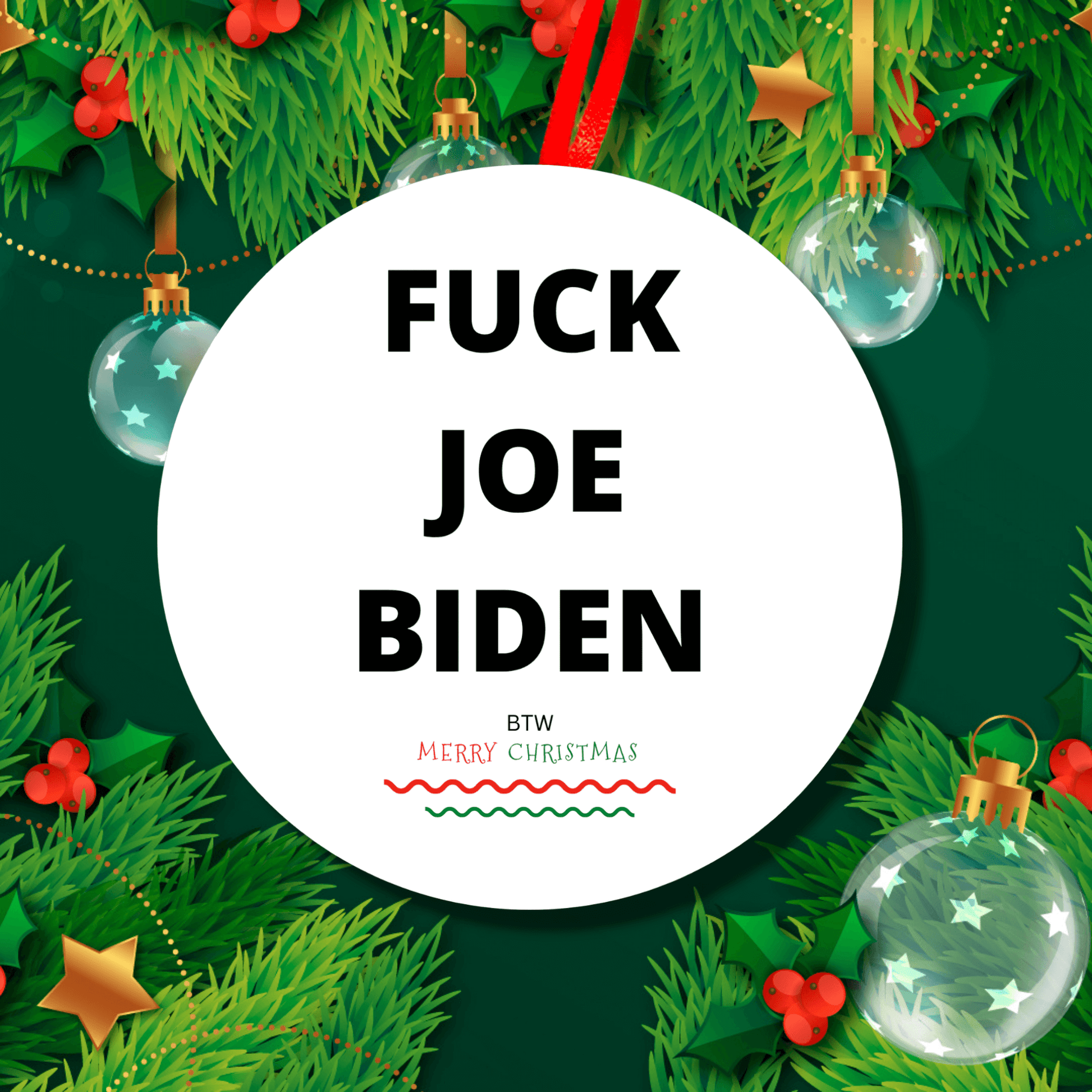 Fuck Joe Biden Christmas Ornament FJB
