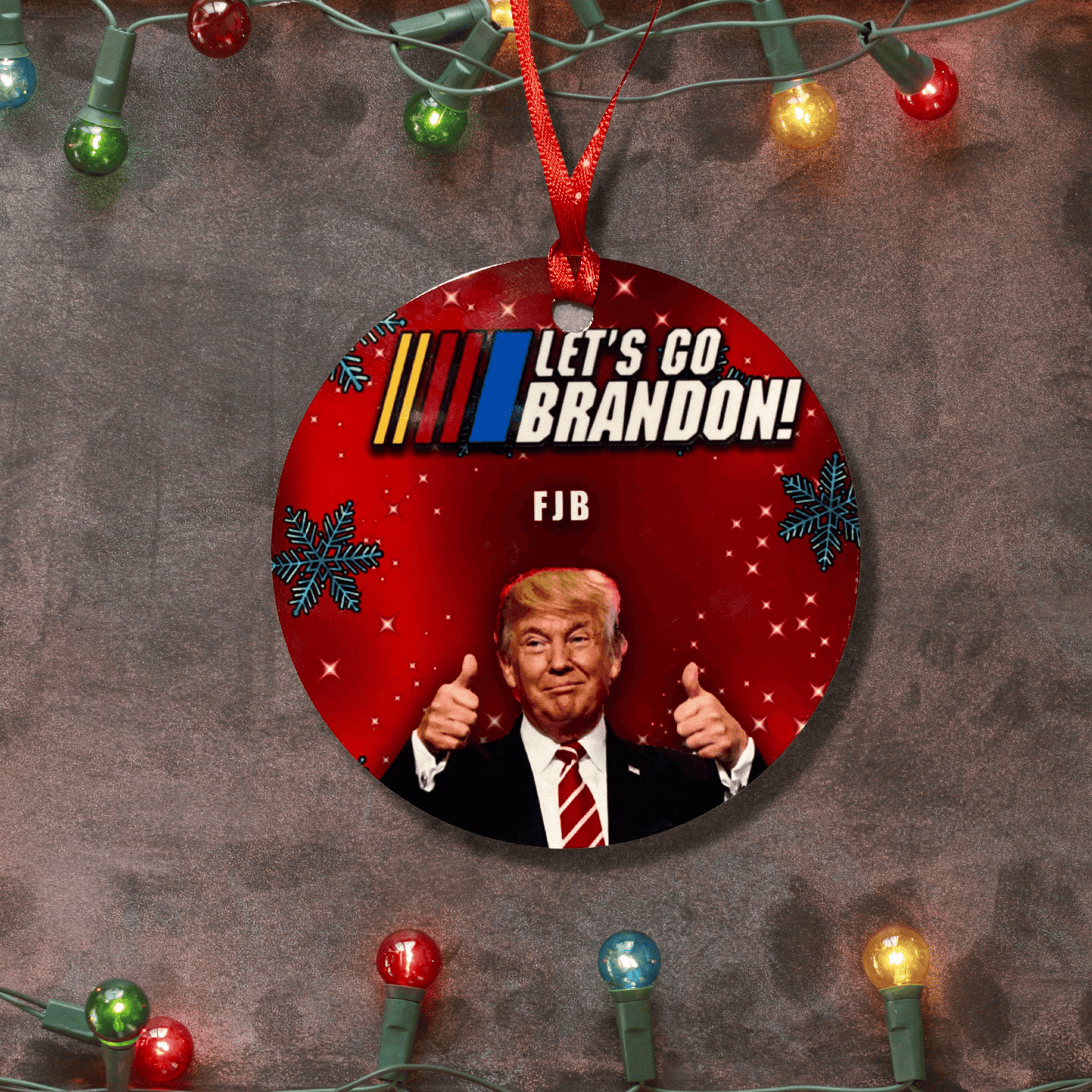 Lets Go Brandon Christmas Ornament 3
