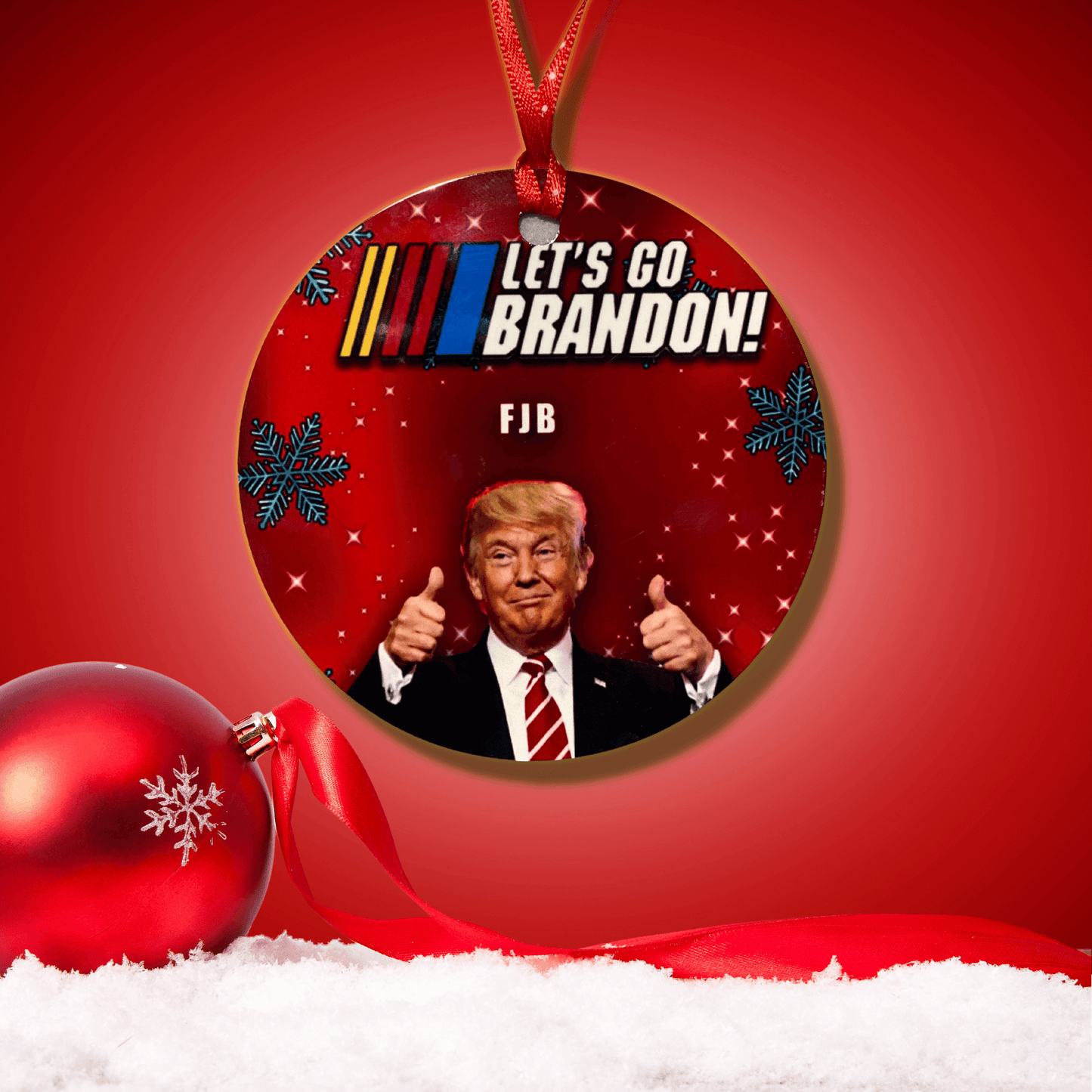 Lets Go Brandon Christmas Ornament 1