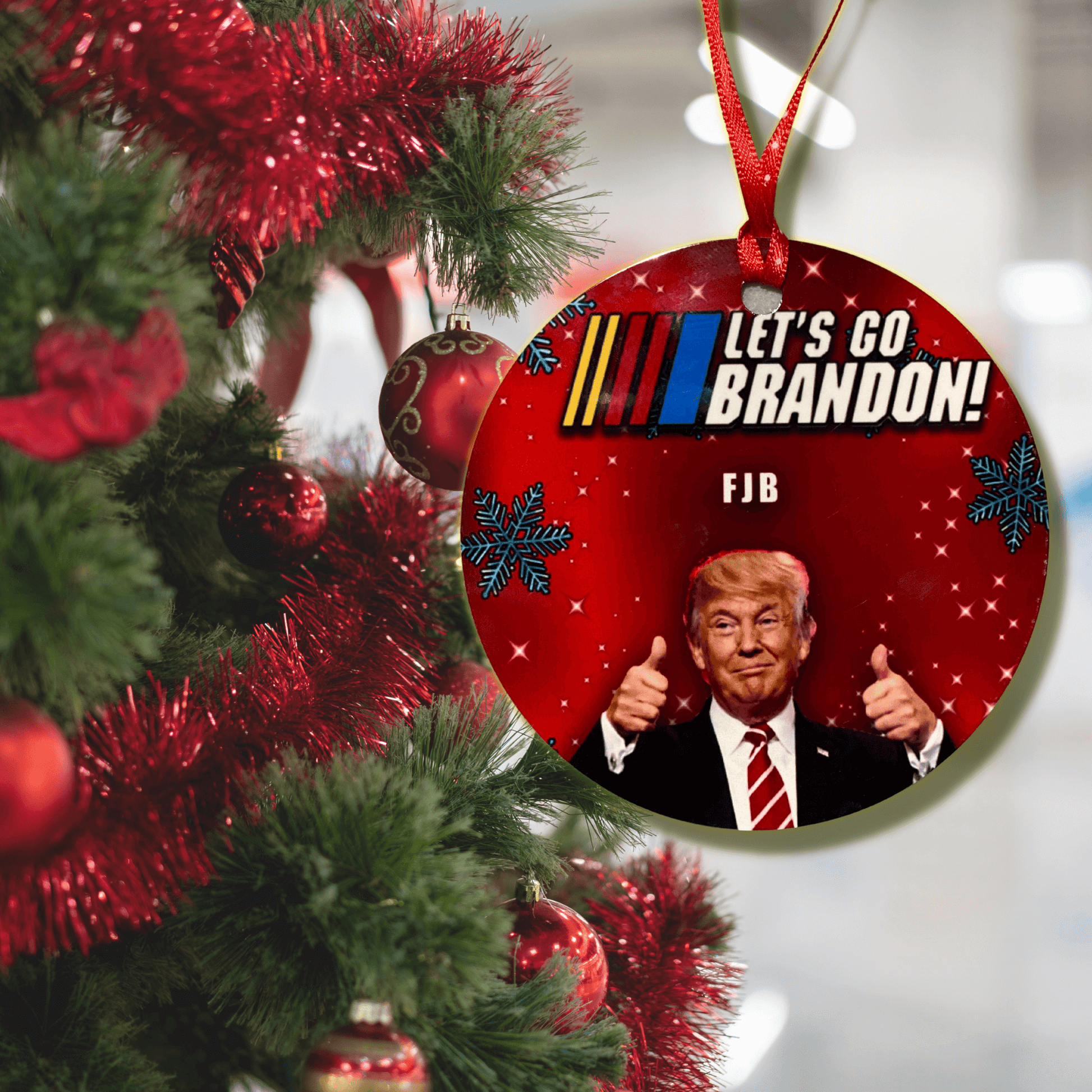 Lets Go Brandon Christmas Ornament 4