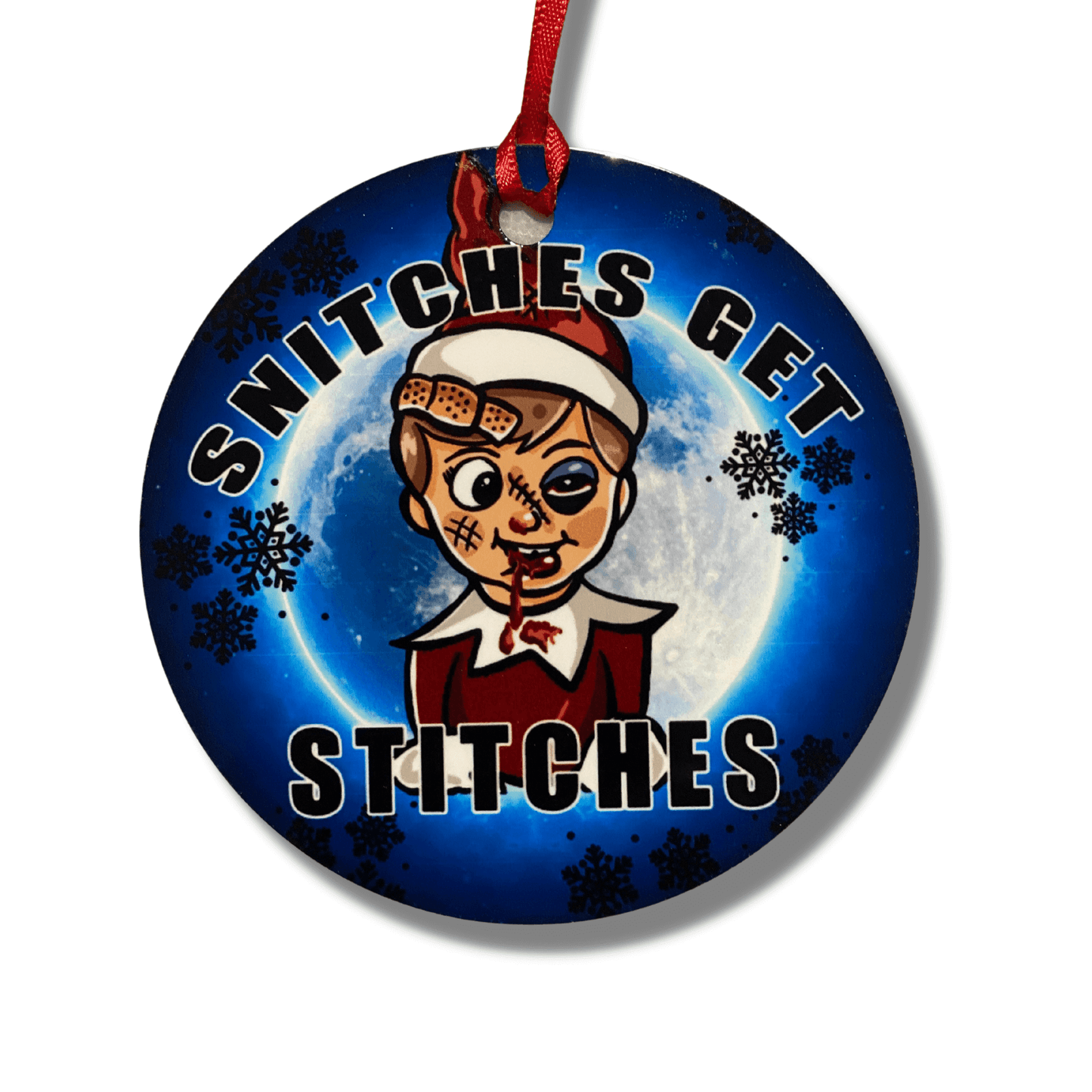 Snitches Get Stitches Funny Christmas Ornament 7