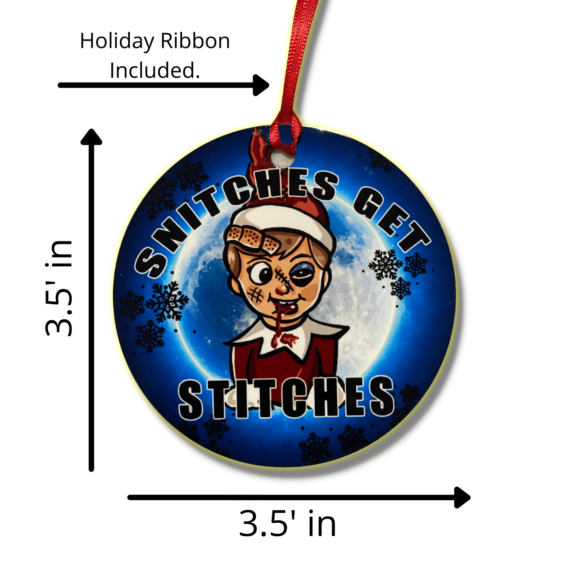 Snitches Get Stitches Funny Christmas Ornament 6