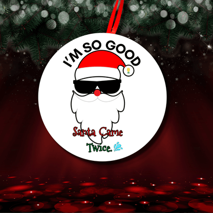 Naughty Santa Funny Christmas Ornament 2