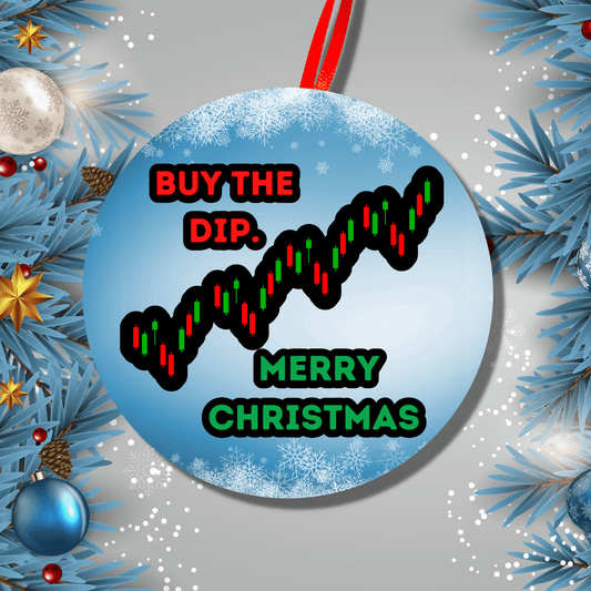 Day Trader Christmas Ornament, Buy The Dip, Stocks, Crypto
