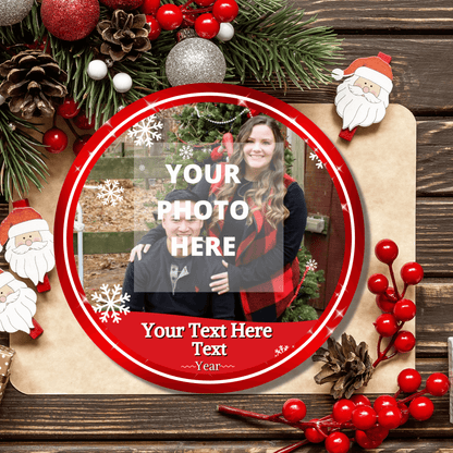 Our First Christmas Engaged Ornament - Custom Photo Baby's First Christmas Ornament