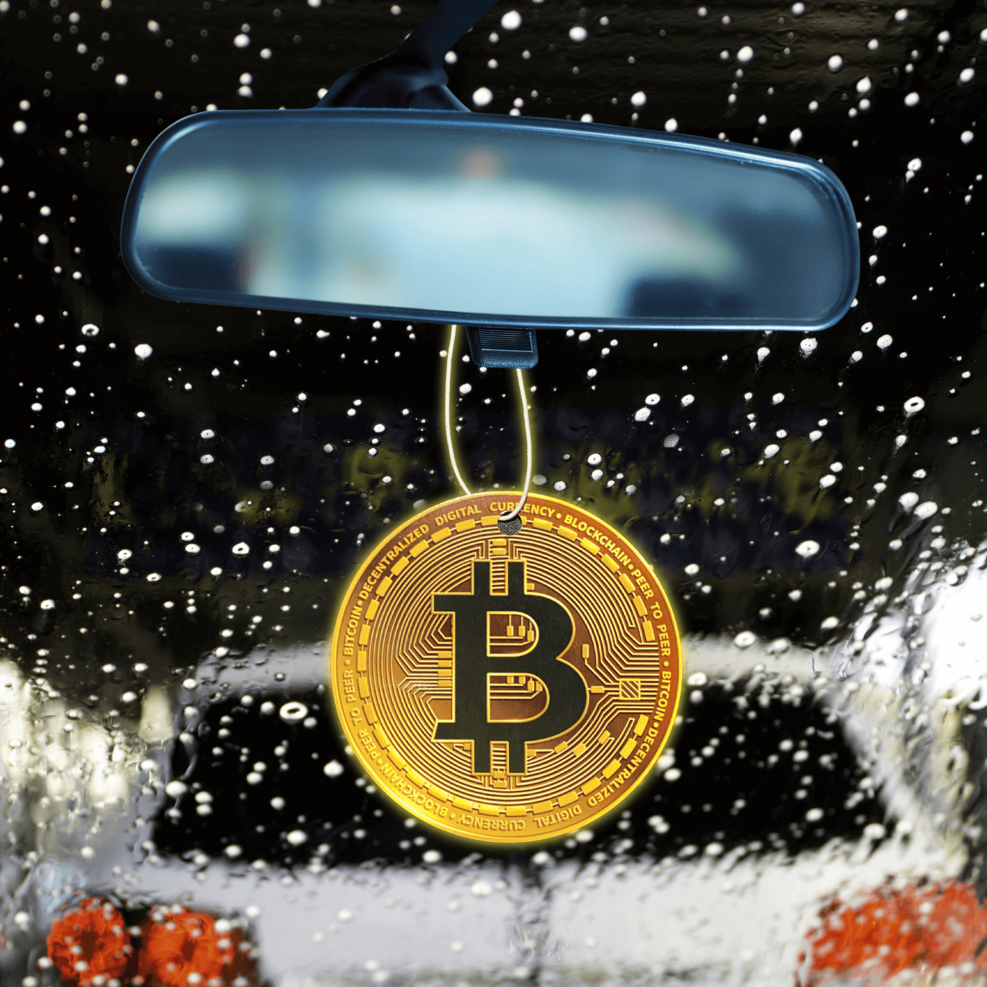 Bitcoin Crypto Rear View Mirror Charm Car Accessory