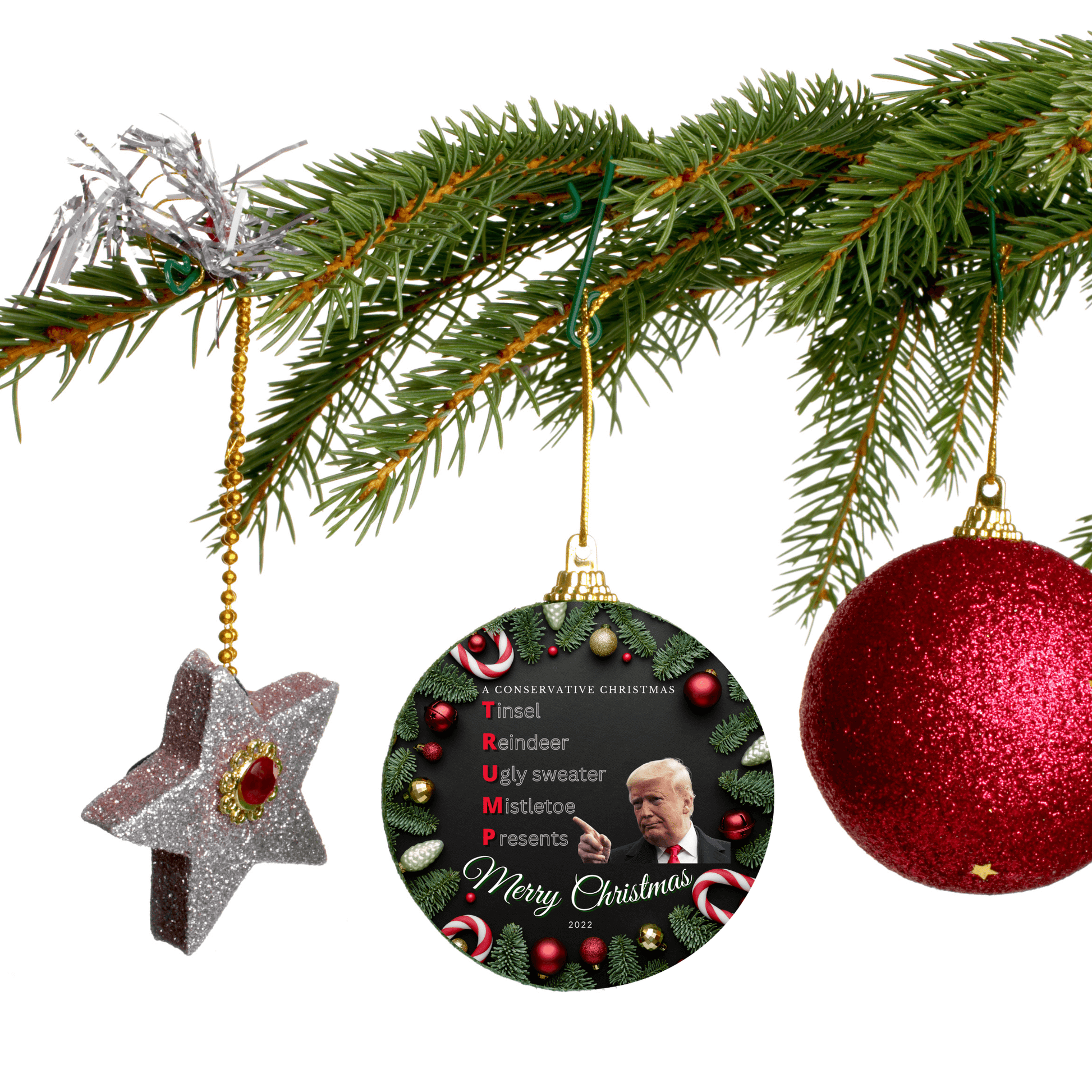 Funny Conservative Trump Christmas Ornament 3