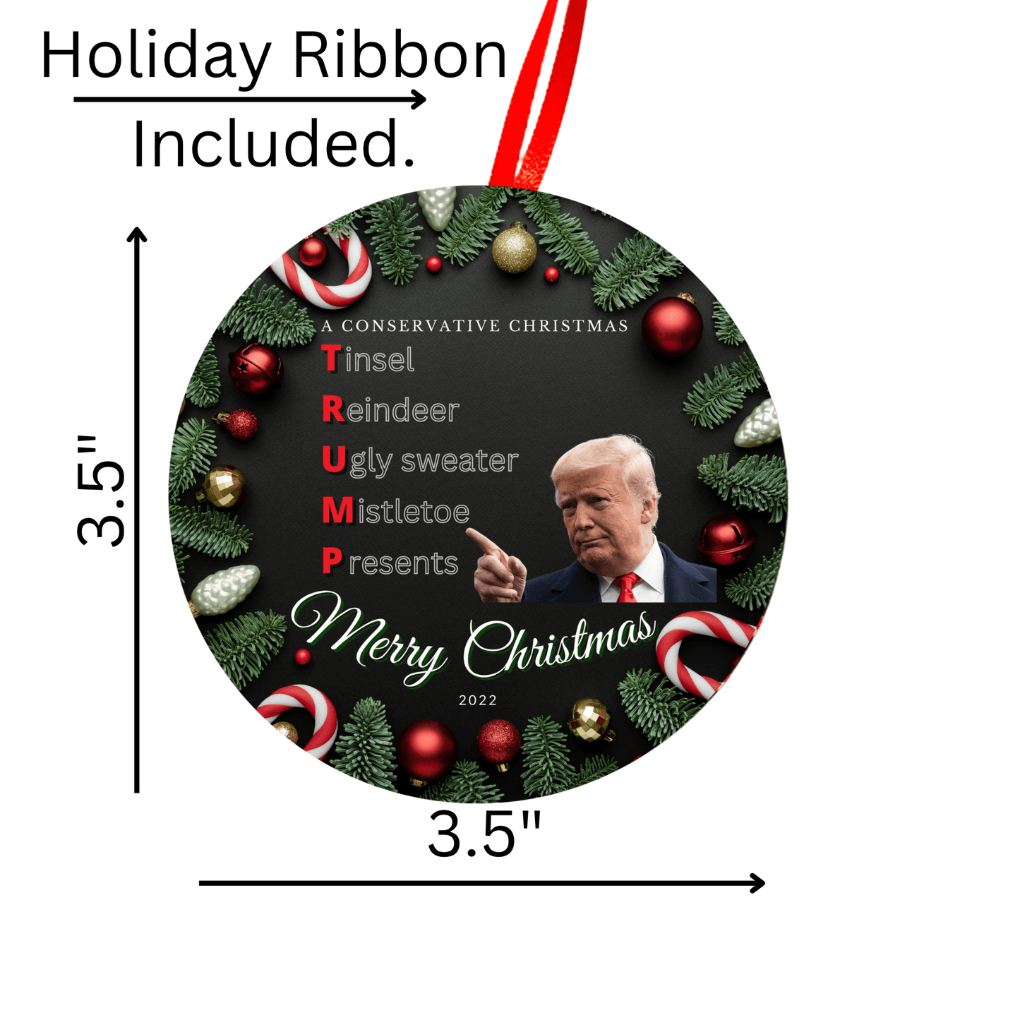 Funny Conservative Trump Christmas Ornament 4