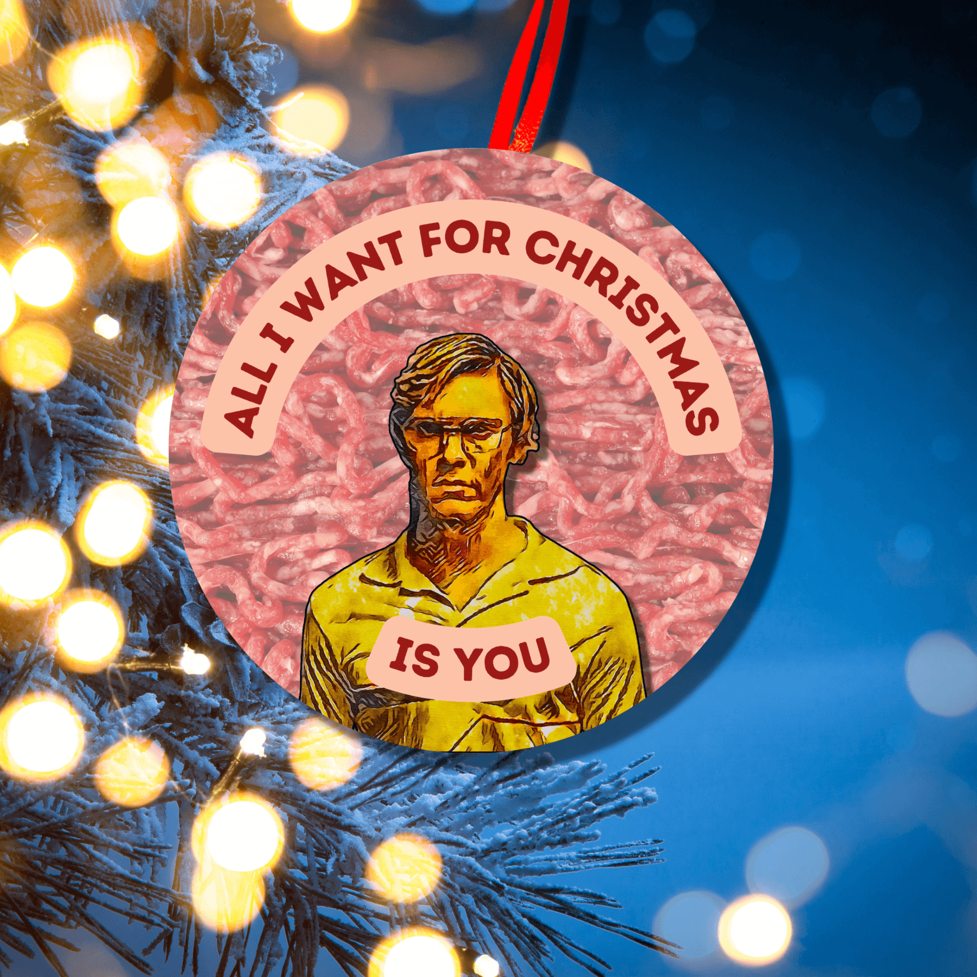 Funny Jeffrey Dahmer Christmas Holiday Meme Ornament