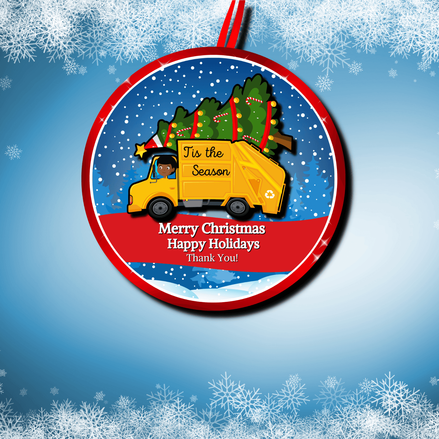 Christmas Holiday Ornament Gift For Sanitation worker, Garbage man, Sanitation department