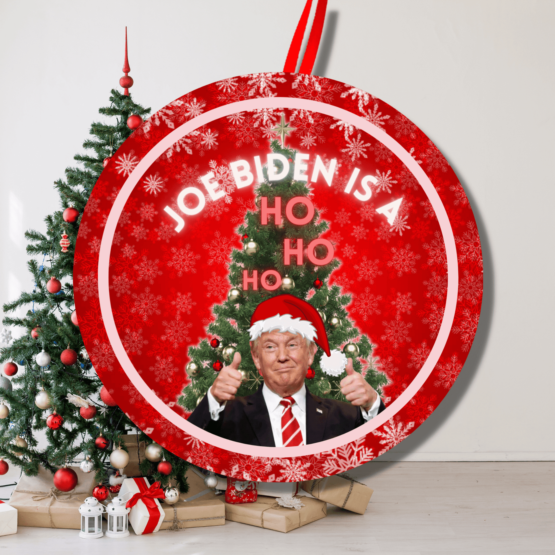 Funny Joe Biden Is A Ho Christmas Holiday Ornament, Stocking Stuffer 10