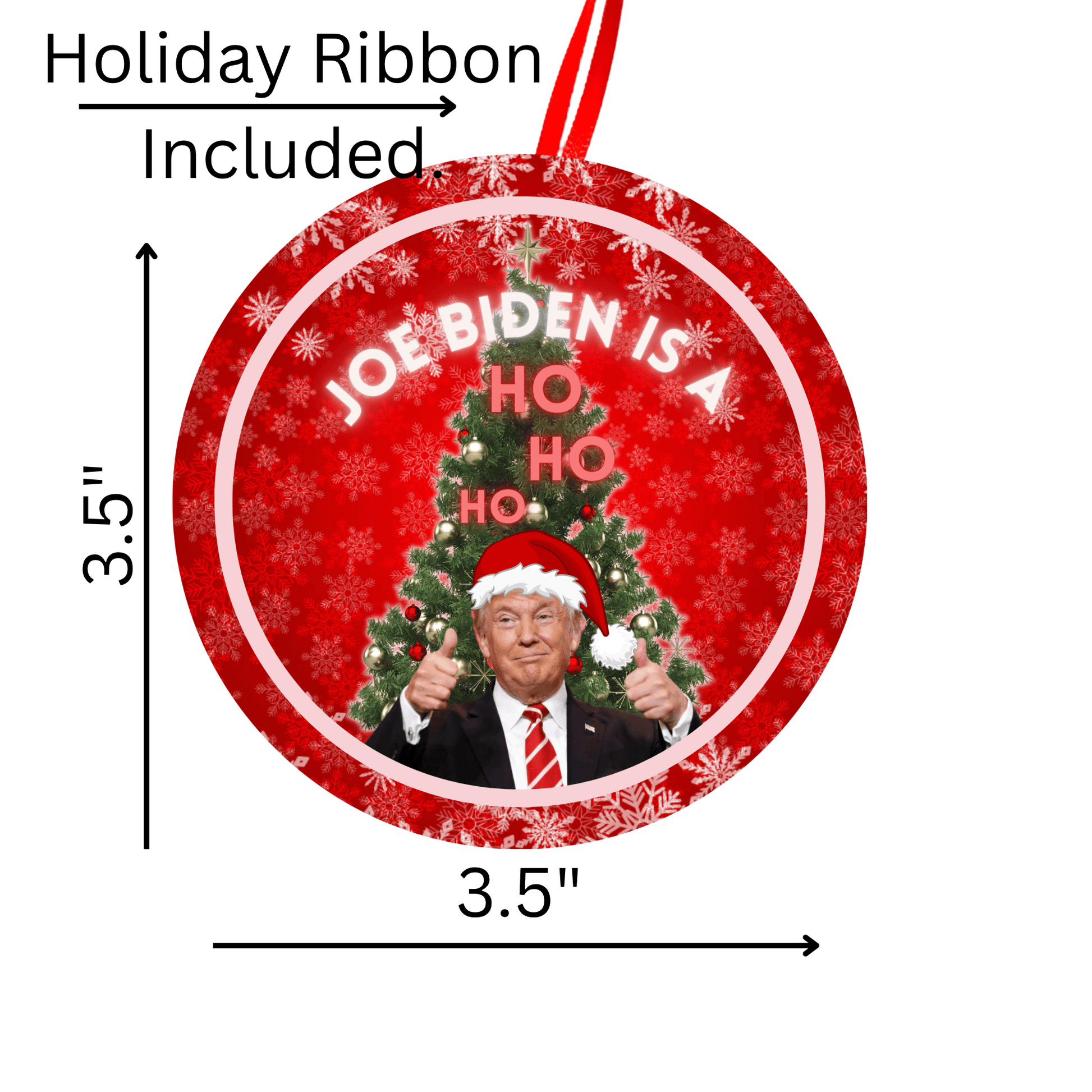 Funny Joe Biden Is A Ho Christmas Holiday Ornament, Stocking Stuffer 3