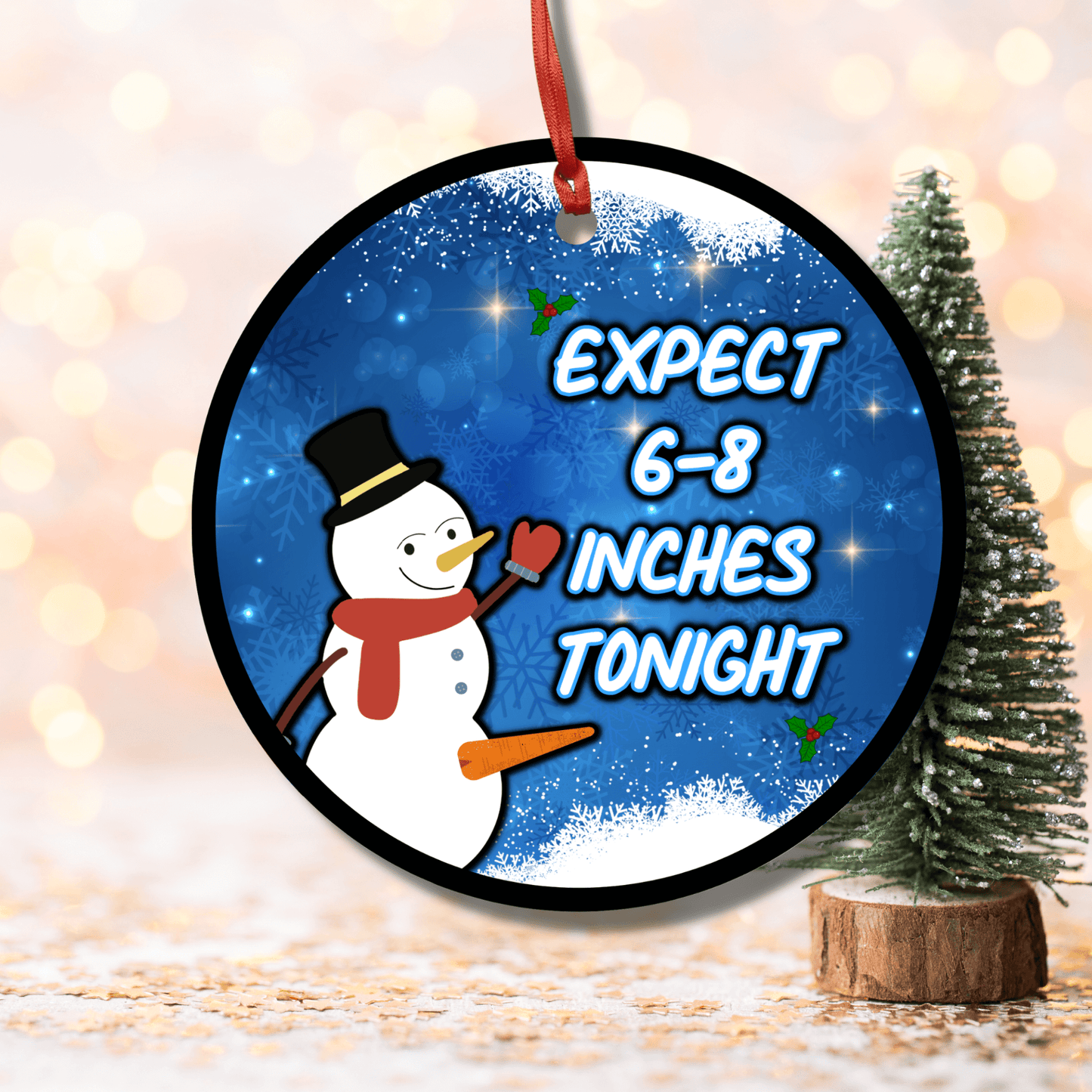 Naughty Snowman Funny Christmas Ornaments - Adult Ornaments - Christmas Gag Gift