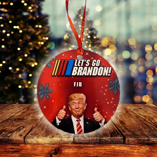 Lets Go Brandon Christmas Ornament